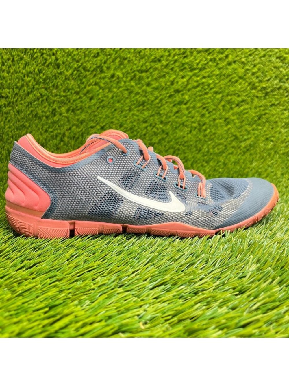 Nike Free Bionic Womens Size 9.5 Blue Pink White Athletic Running Shoes Sneakers